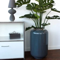 Bodenvase XXL dunkelgrau silber Saigon GiftCompany Höhe 65 cm