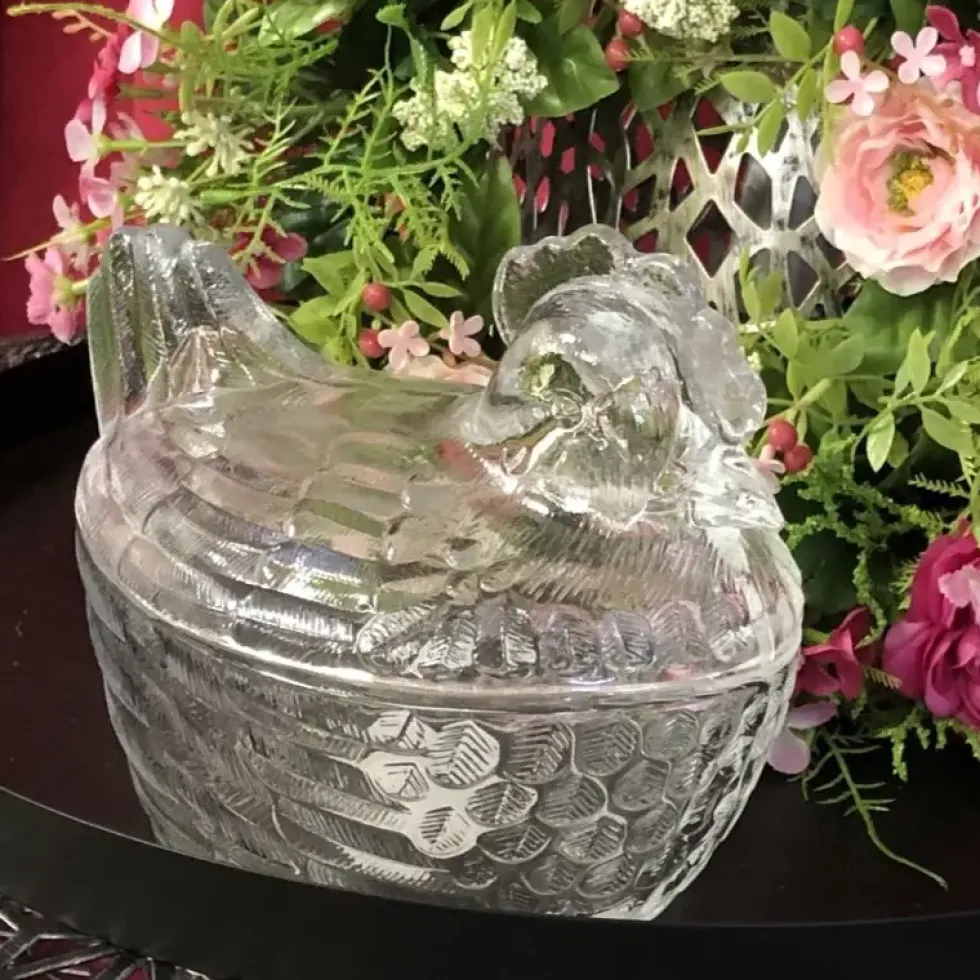 Bonboniere Glas Huhn Felizia Kaheku Höhe 13 cm