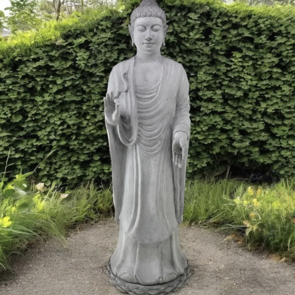 Buddha Figur groß Java grau Höhe 150 cm