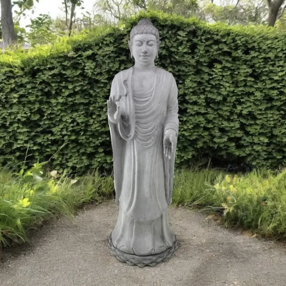 Buddha Figur groß Java grau Höhe 150 cm