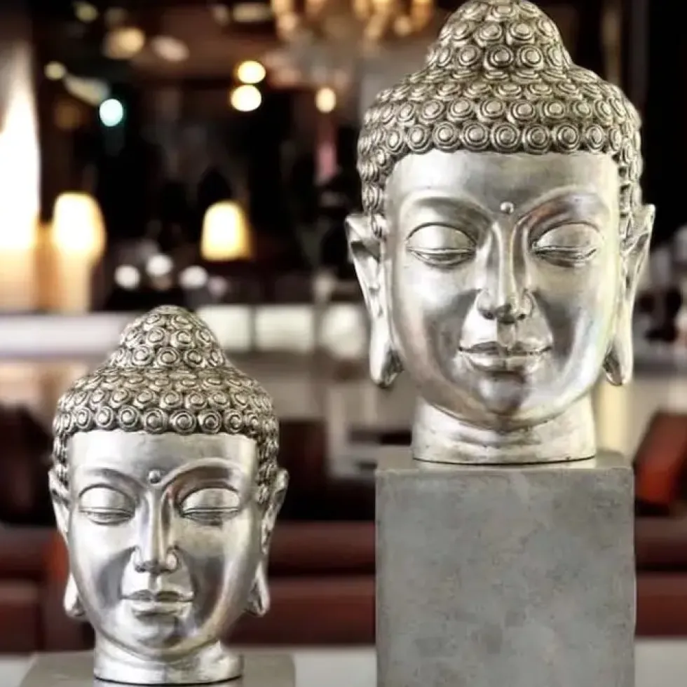 Buddha Kopf silber