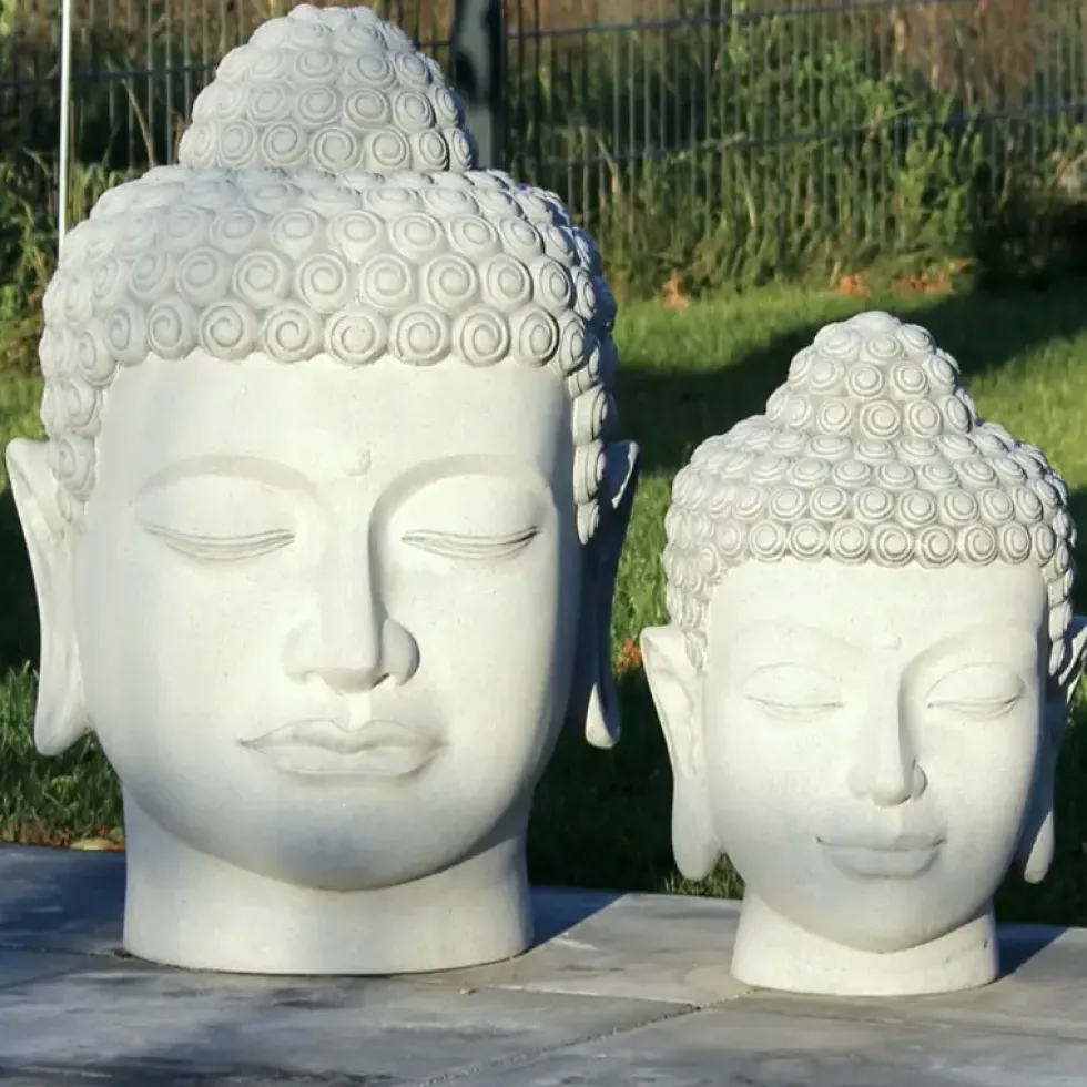 Buddha Kopf Zementoptik matt