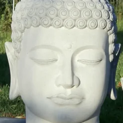 Buddha Kopf Zementoptik matt