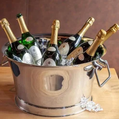 Champagnerkühler silber Edzard Samu hochglanzpoliert Durchmesser 48 cm
