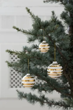 Christbaumkugeln Weihnachtskugel 3er Set Omaggio gold Kähler