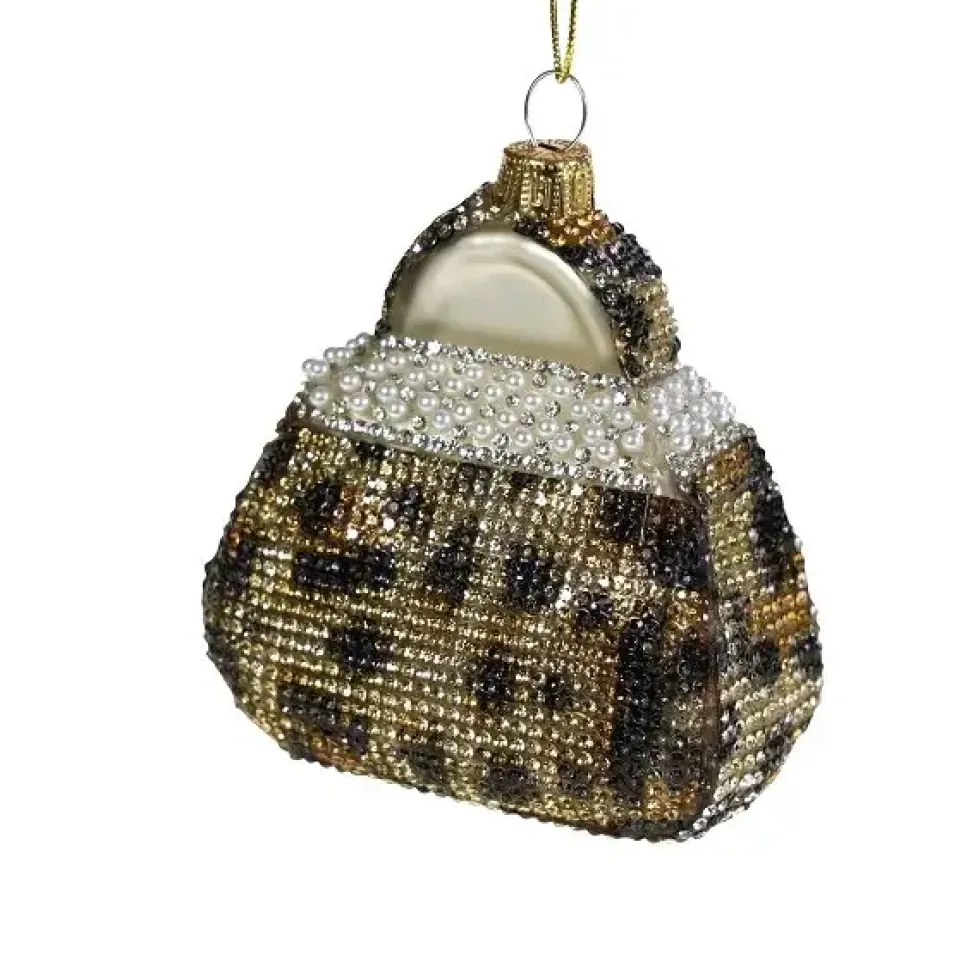 Christbaumschmuck Leopardenmuster Handtasche mit Strass Werner Voß