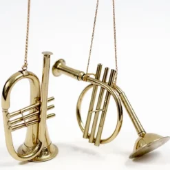 Christbaumschmuck Trompete messing 2er Set