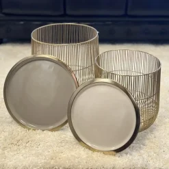 Couchtisch | Beistelltisch CAGE gold 2er-Set