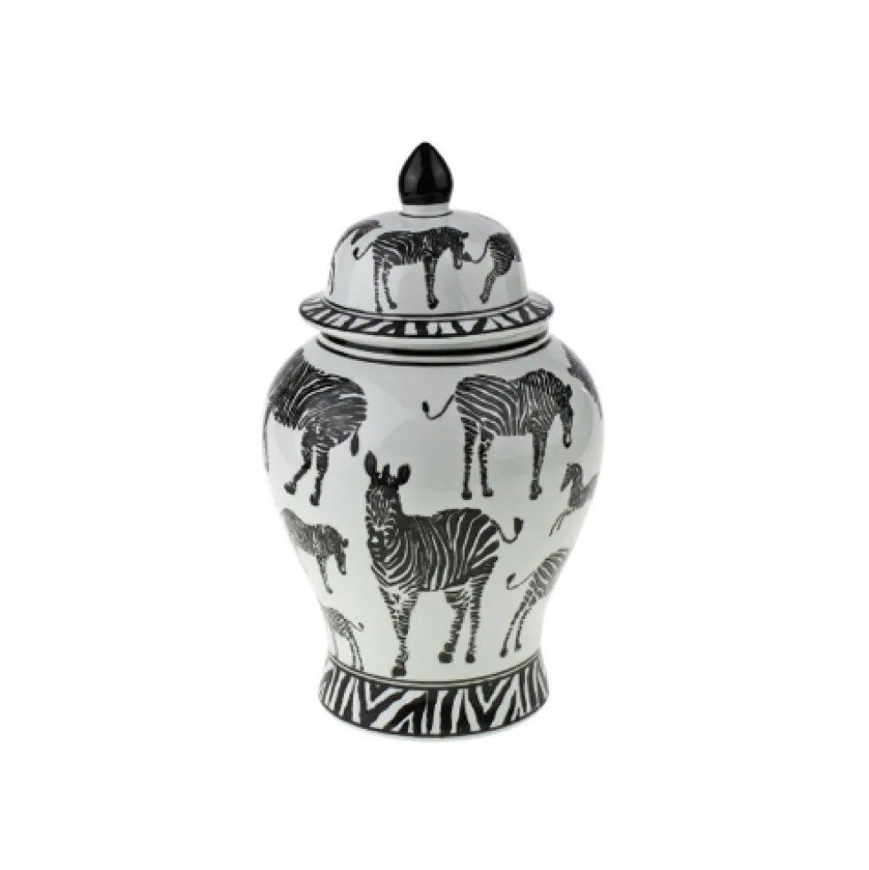 Deckelvase Zebra Werner Voß Höhe 34 cm