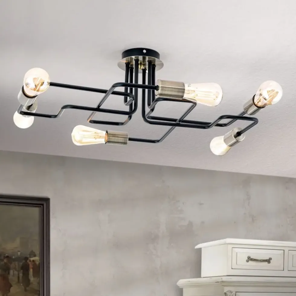 Deckenleuchte industrial JOLE 6-flammig L 58 cm