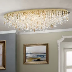 Deckenleuchte LED Kronleuchter Kristall CASSIE gold