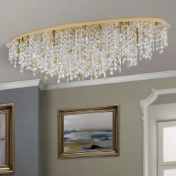 Deckenleuchte LED Kronleuchter Kristall CASSIE gold