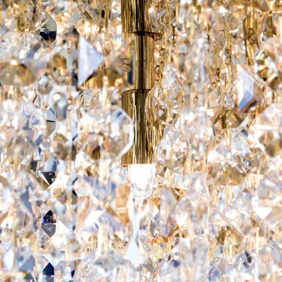 Deckenleuchte LED Kronleuchter Kristall CASSIE gold