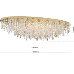 Deckenleuchte LED Kronleuchter Kristall CASSIE gold