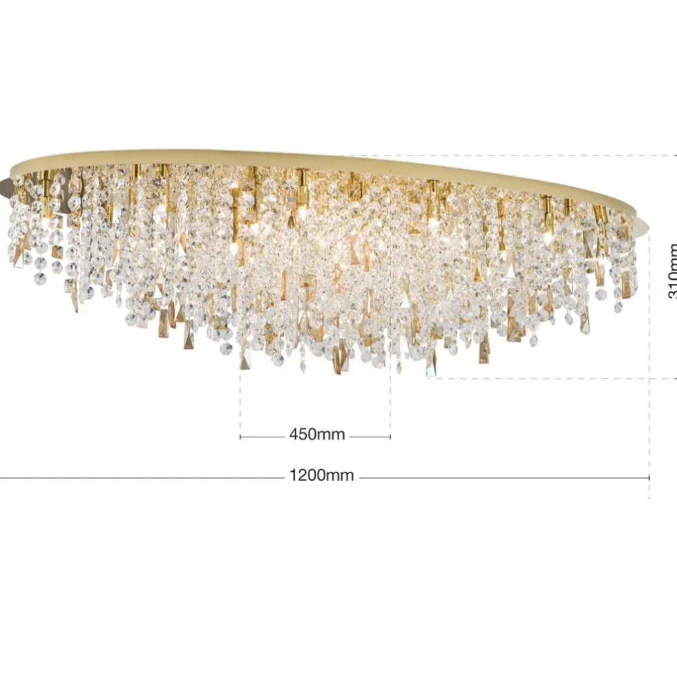 Deckenleuchte LED Kronleuchter Kristall CASSIE gold