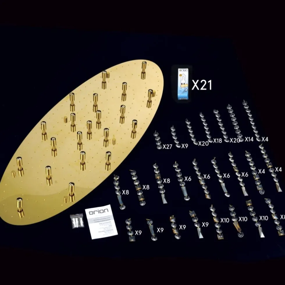 Deckenleuchte LED Kronleuchter Kristall CASSIE gold