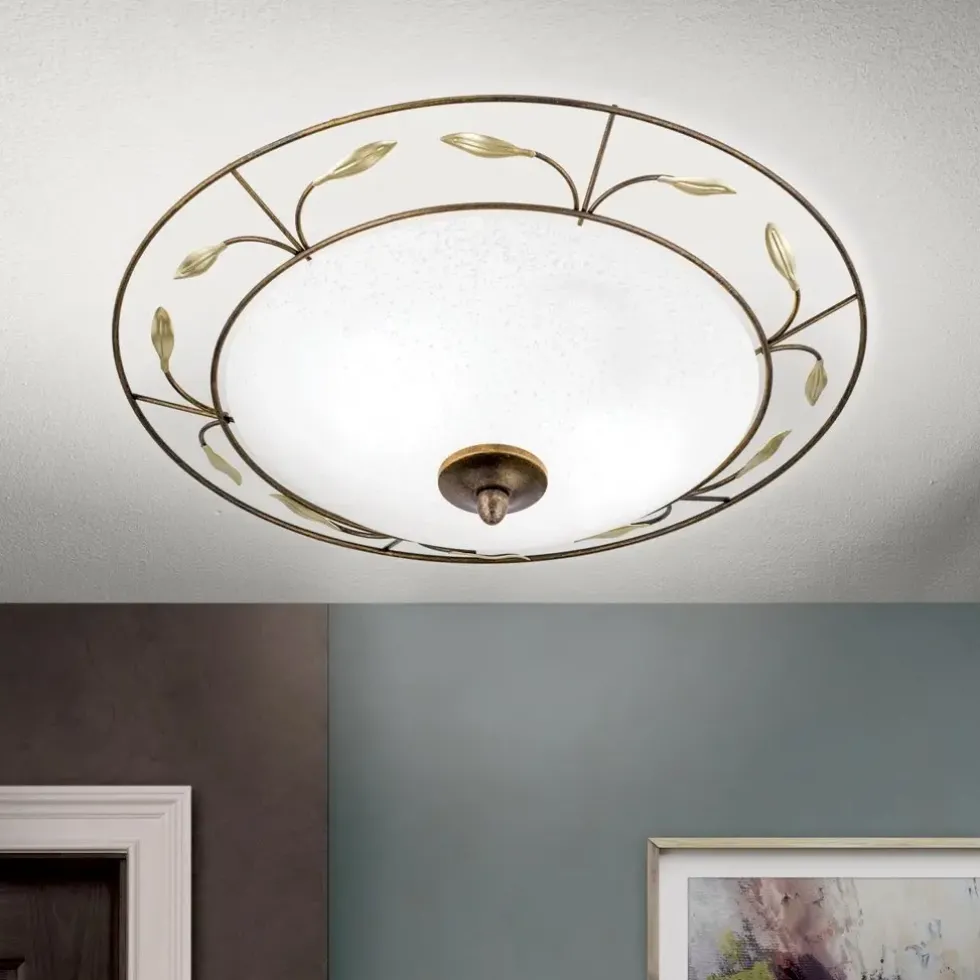 Deckenleuchte rund 40 cm ANDRIA gold antik