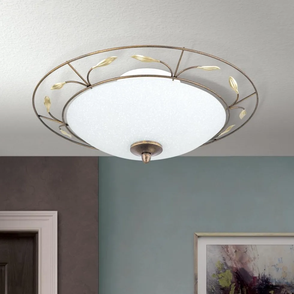 Deckenleuchte rund 40 cm ANDRIA gold antik
