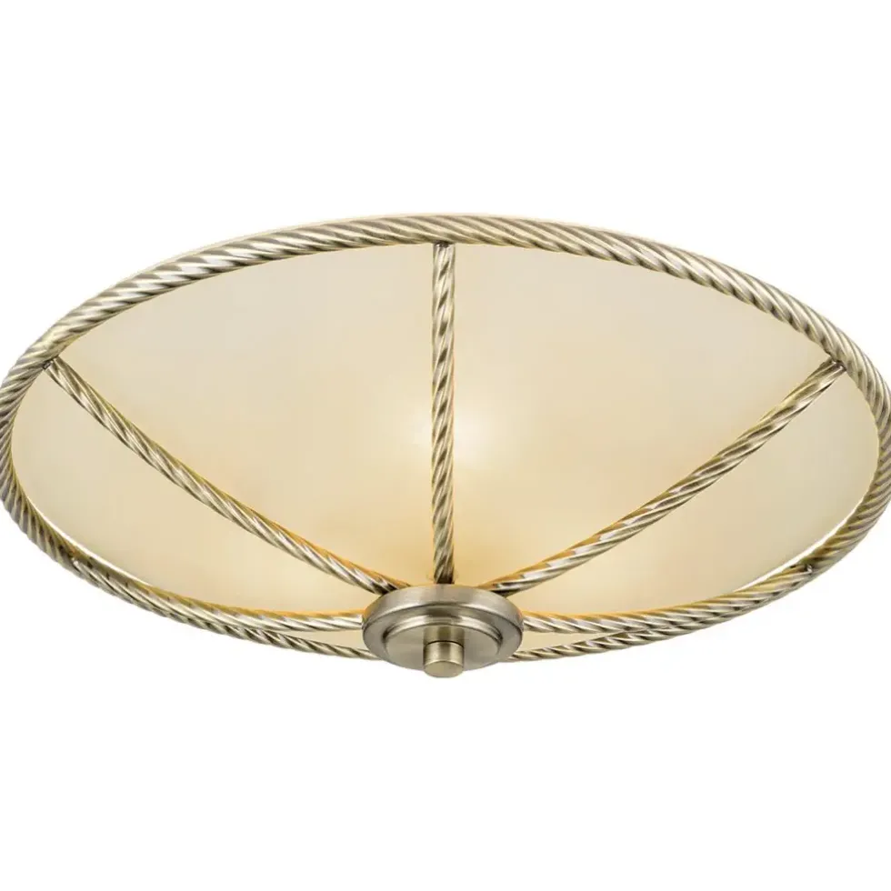 Deckenleuchte rund 42 cm MARGO messing antik