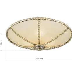 Deckenleuchte rund 42 cm MARGO messing antik