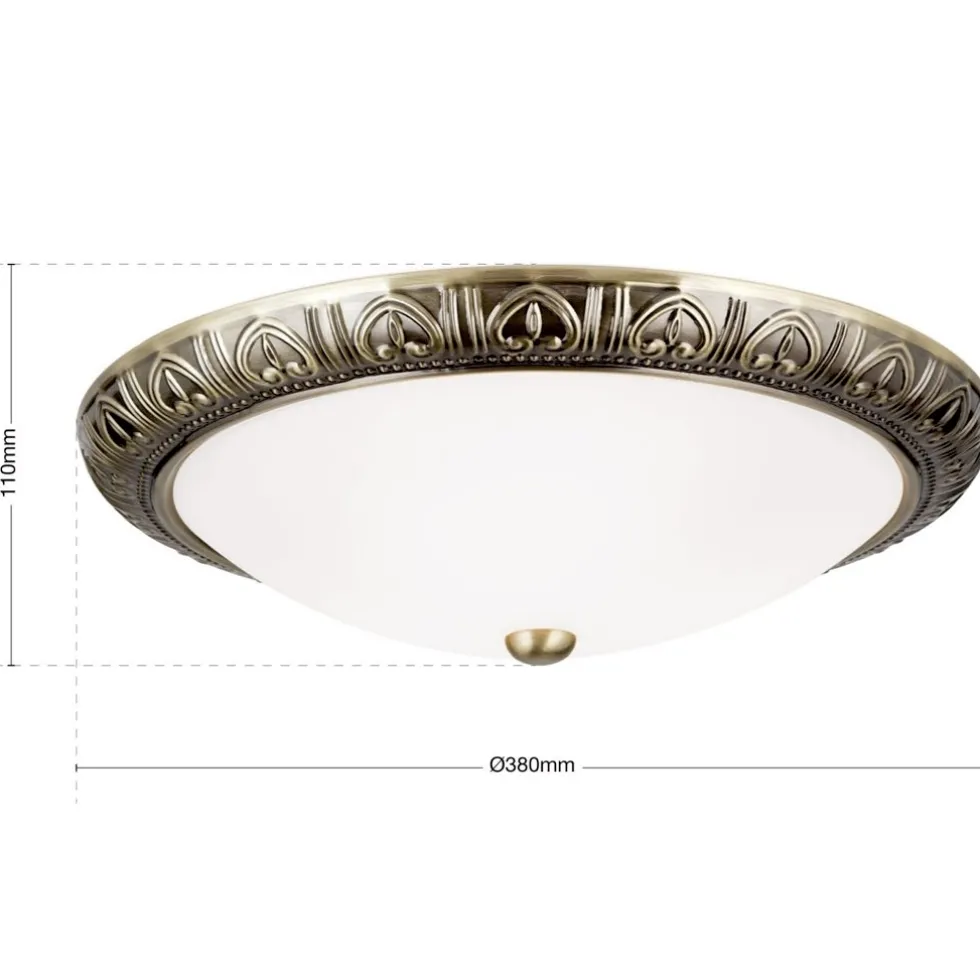 Deckenleuchte rund 38 cm PHILOMENA messing antik
