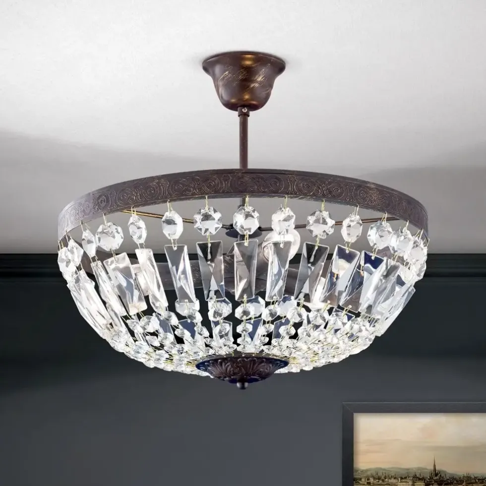 Deckenleuchte vintage Kristall CESENA 3-flammig ø 40 cm