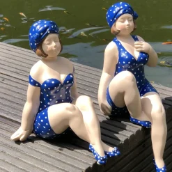 Deko Figur Becky und Polly 2er Set blau Casablanca