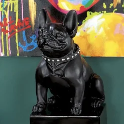 Dekofigur Bulldogge schwarz Höhe 41 cm