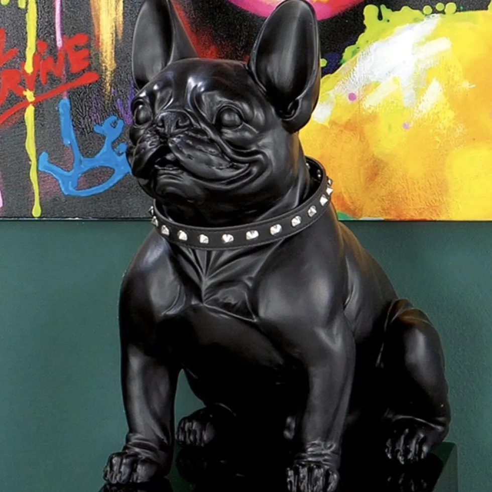 Dekofigur Bulldogge schwarz Höhe 41 cm