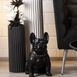 Dekofigur Bulldogge schwarz Höhe 41 cm