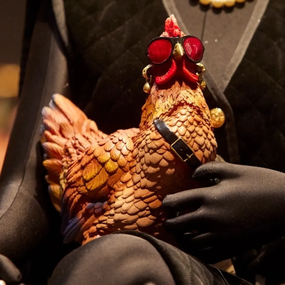 Deko Figur Crazy Chicken Werner Voß Höhe 29 cm