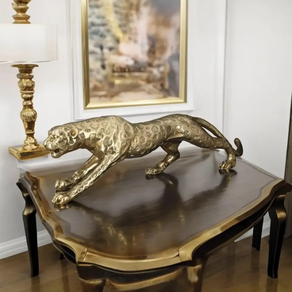 Deko Figur Gepard gold L 80 cm
