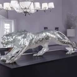 Deko Figur Gepard silber