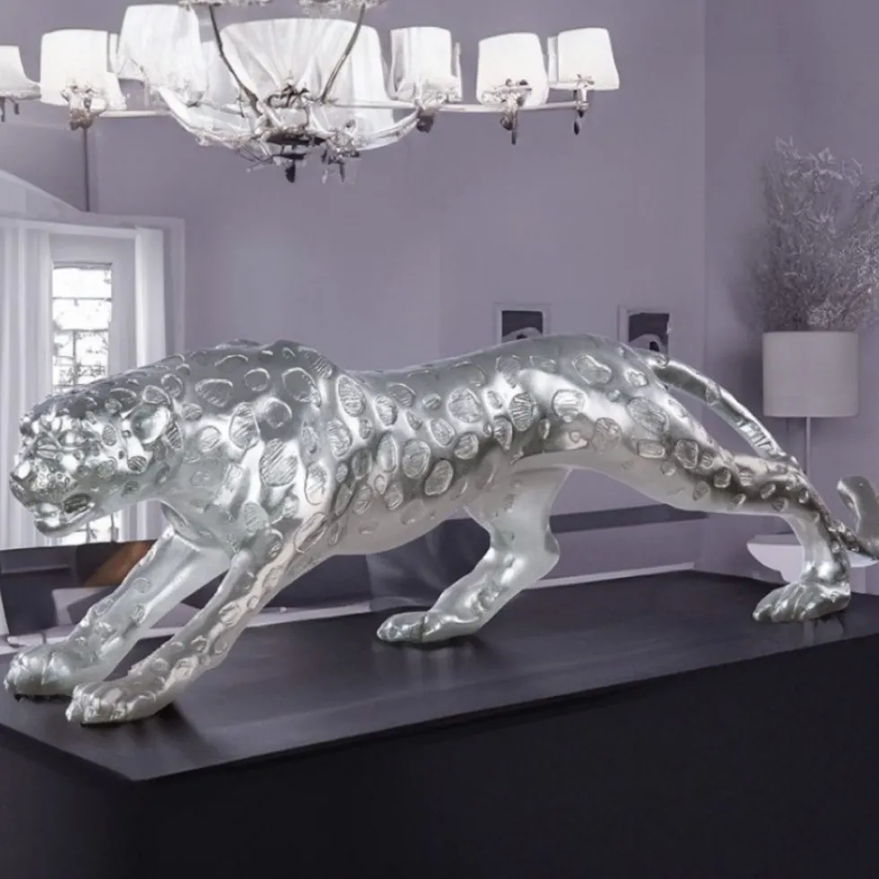 Deko Figur Gepard silber