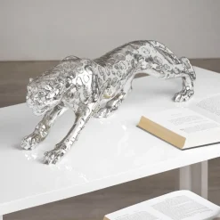 Deko Figur Gepard silber