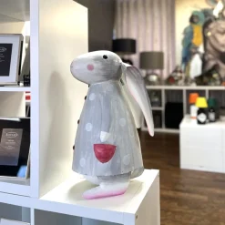 Dekofigur Hase Betty grau Pape Kunstgewerbe Höhe 53 cm