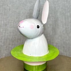 Deko Figur Hase im Hut Lucky Pape Kunstgewerbe Höhe 32 cm