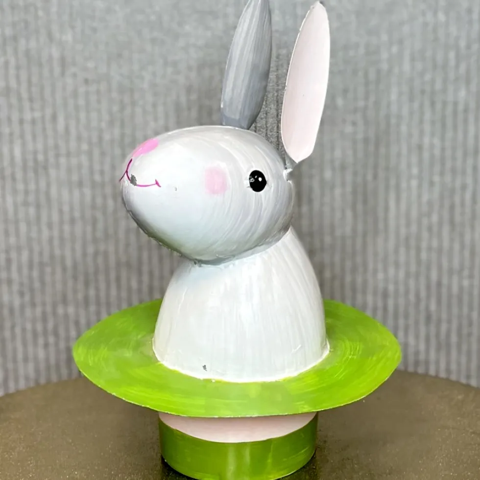 Deko Figur Hase im Hut Lucky Pape Kunstgewerbe Höhe 32 cm