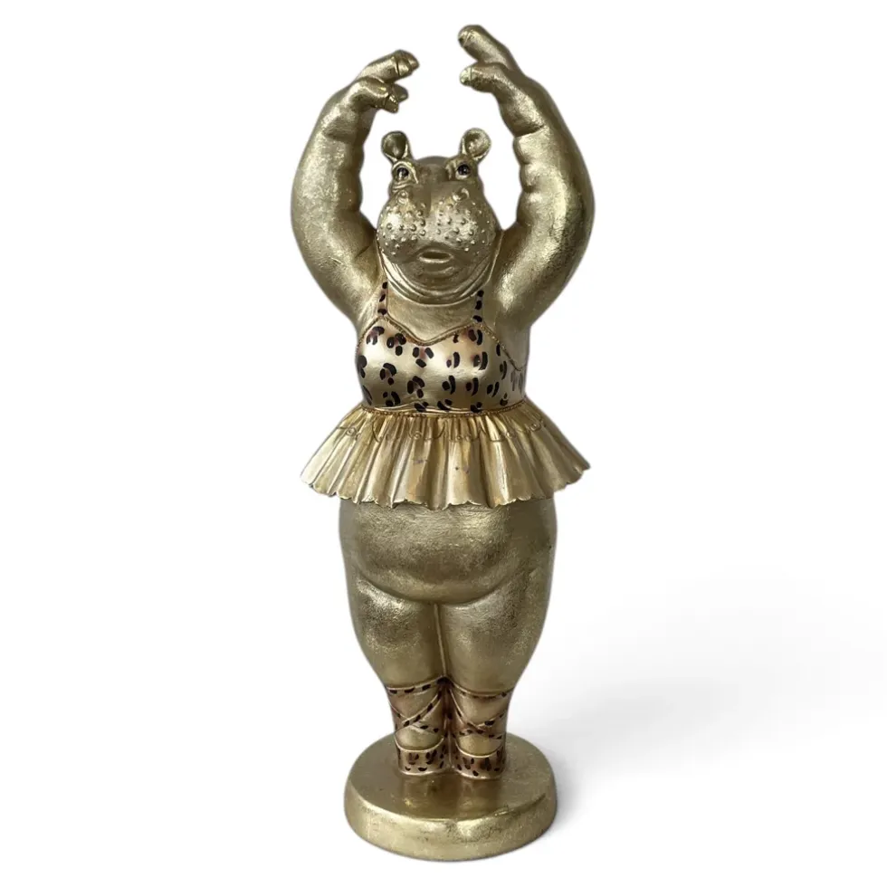 Deko Figur Hippo Ballerina gold Werner Voß
