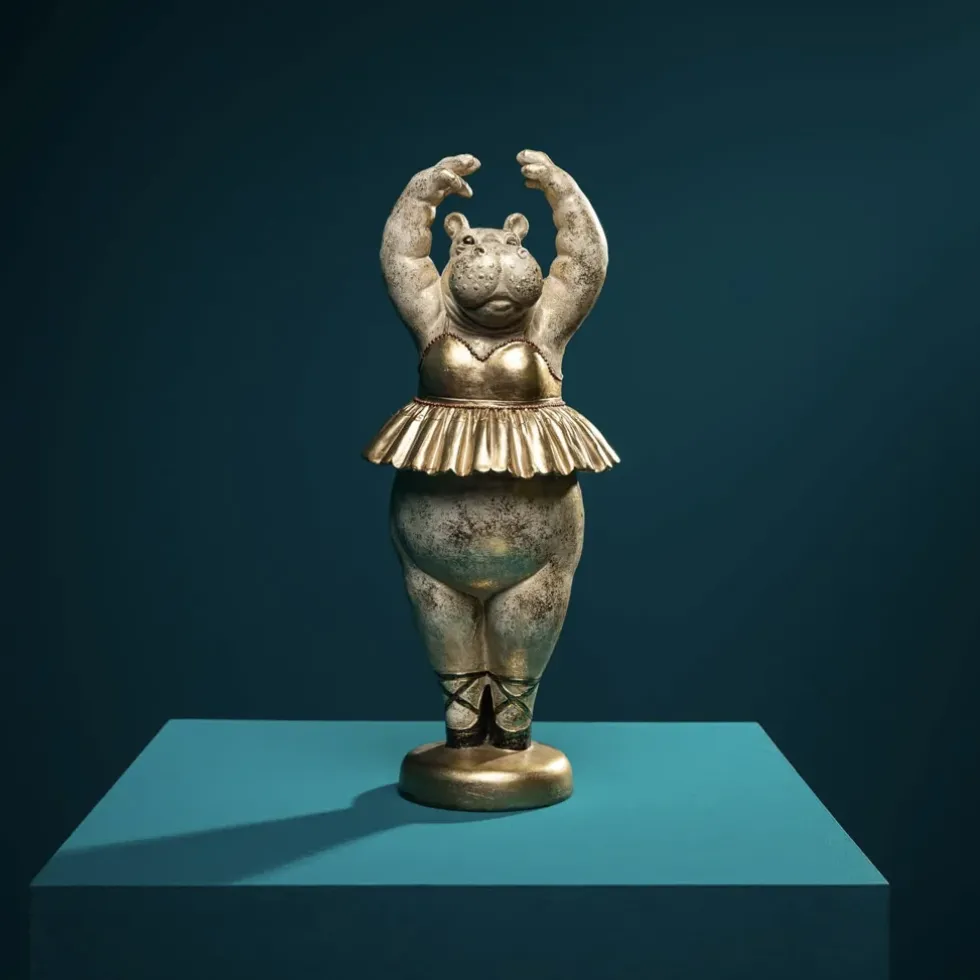 Deko Figur Hippo Ballerina gold Werner Voß