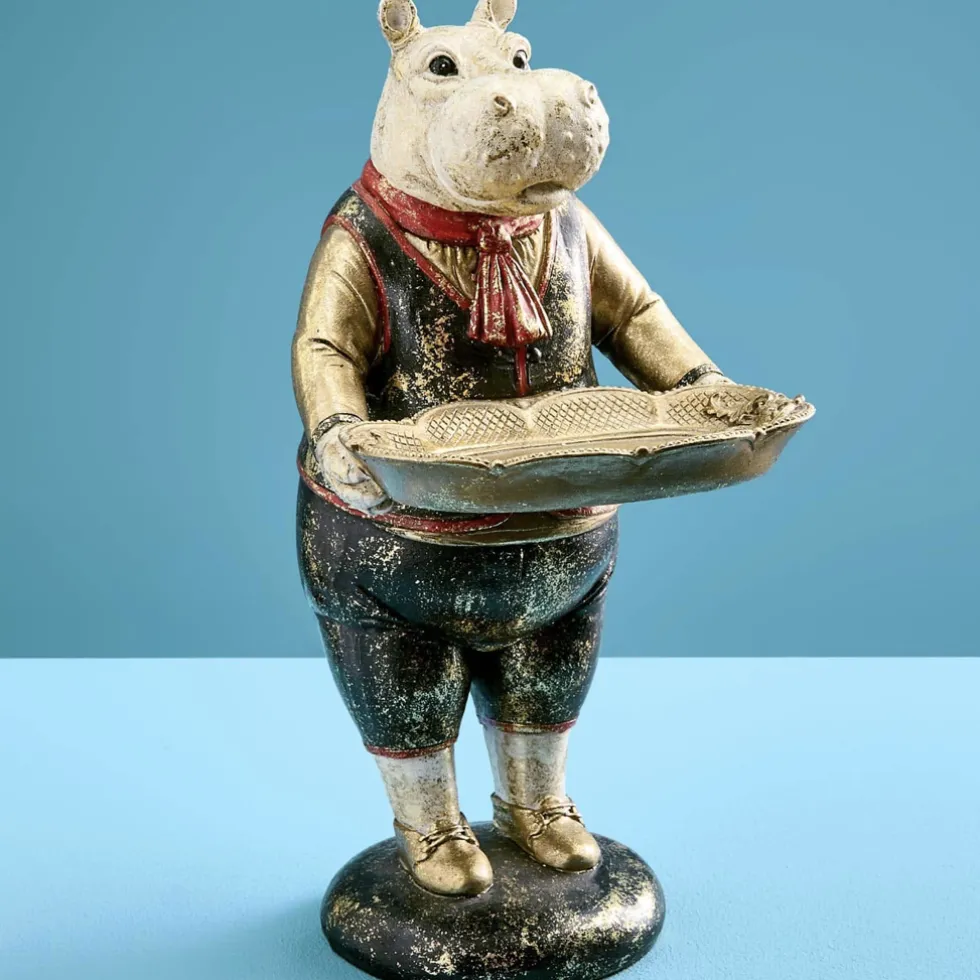 Deko Figur Hippo Bruce mit Schale Werner Voß Höhe 29 cm