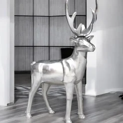 Deko Figur Hirsch Dave silber Höhe 194 cm