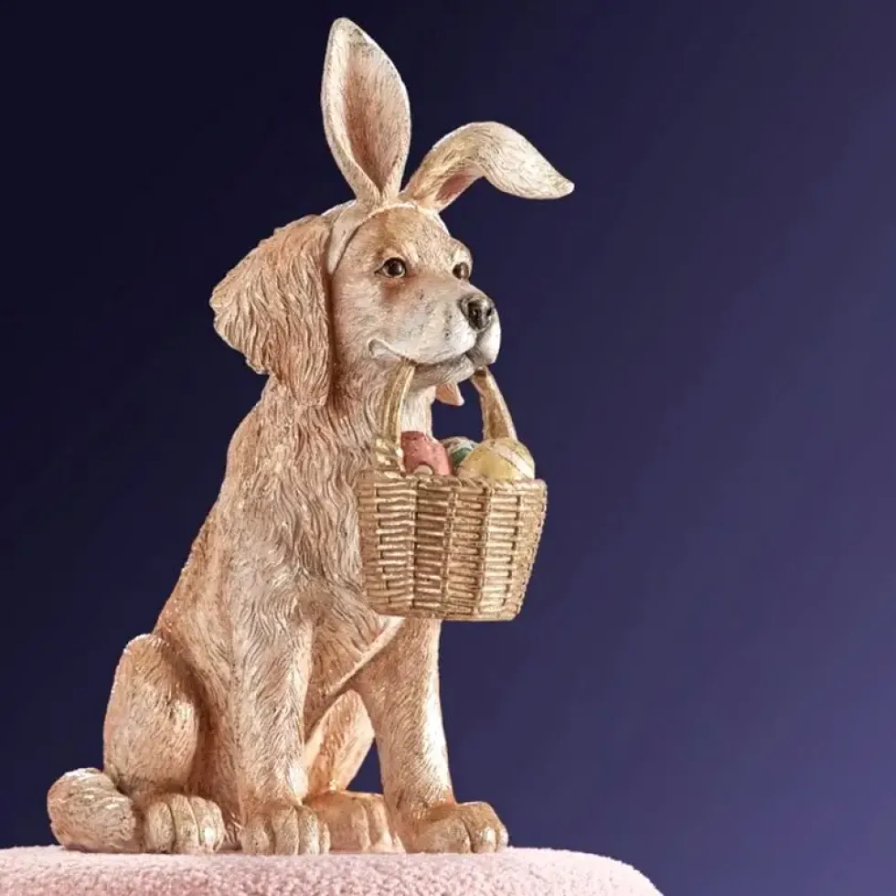 Deko Figur Hund mit Korb Werner Voß Höhe 35 cm