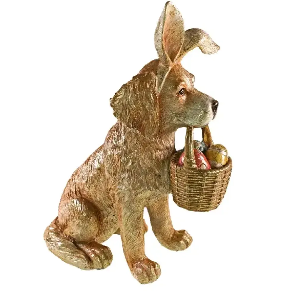 Deko Figur Hund mit Korb Werner Voß Höhe 35 cm