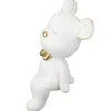 Deko Figur Kantenhocker Bär Bruno weiß gold Höhe 22 cm