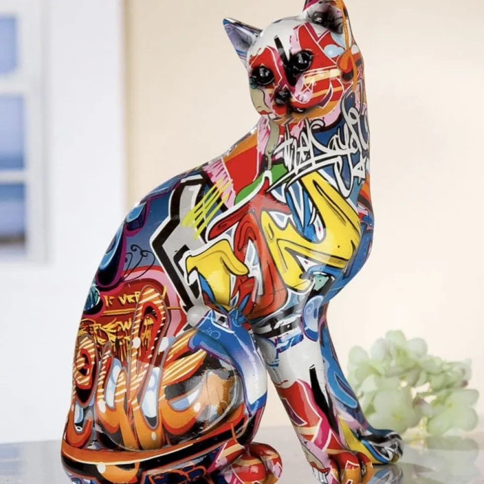 Dekofigur Katze Street Art Casablanca Höhe 29 cm