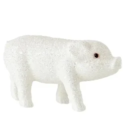 Dekofigur Schweinchen Solna weiß Glitzer GiftCompany