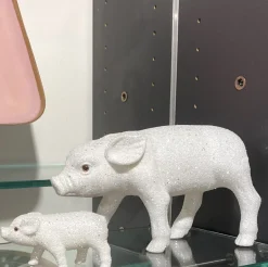 Dekofigur Schweinchen Solna weiß Glitzer GiftCompany