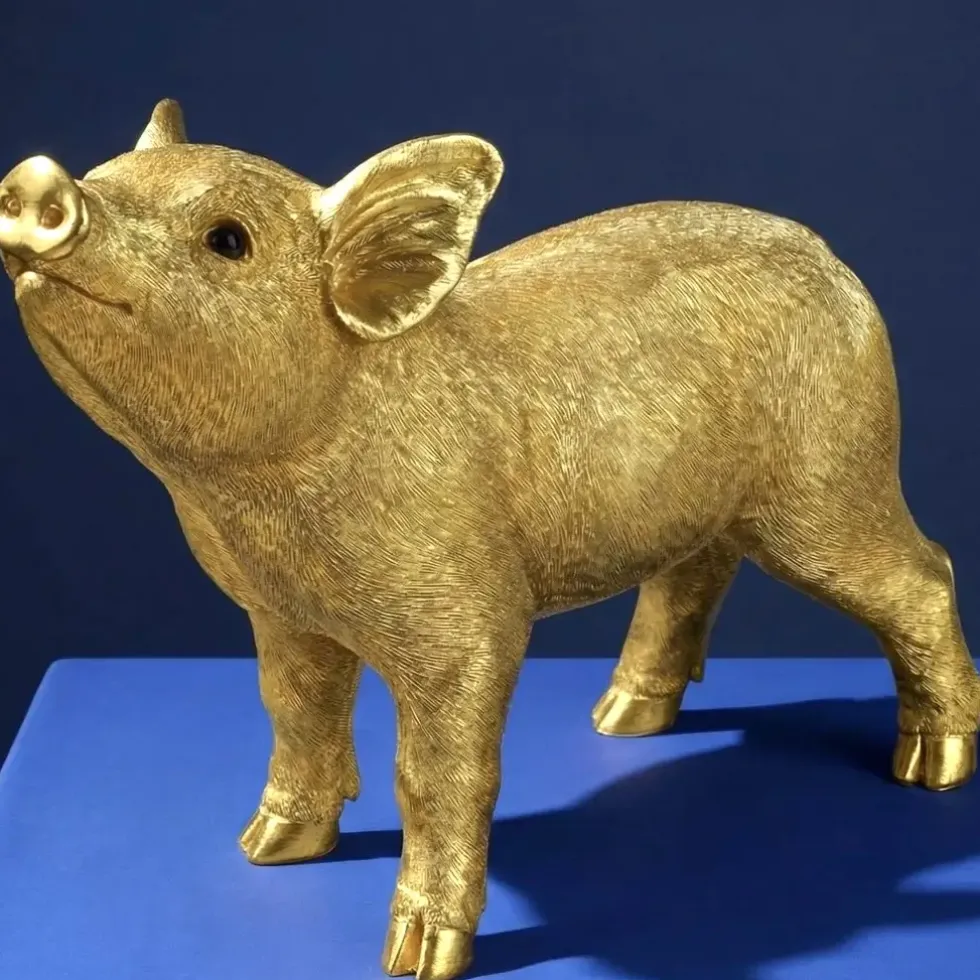 Deko Figur Schwein gold Werner Voß Höhe 25 cm