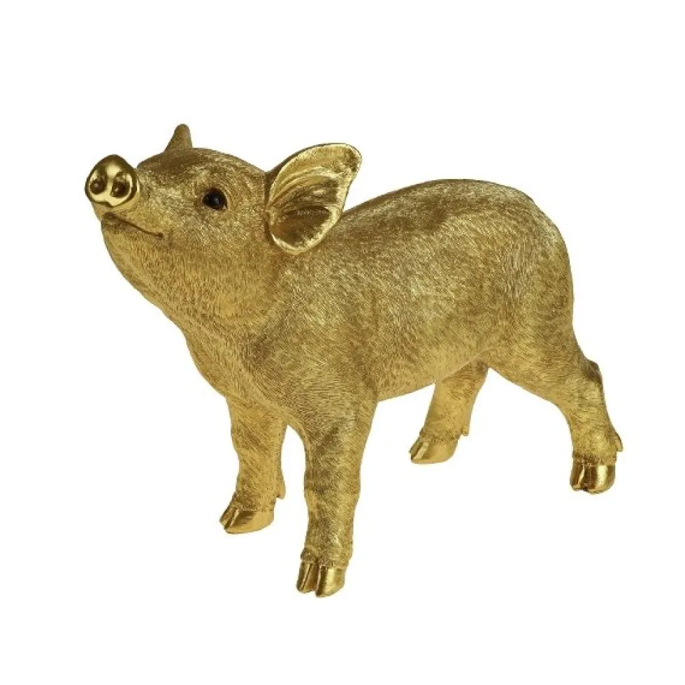 Deko Figur Schwein gold Werner Voß Höhe 25 cm